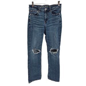 American Eagle 90s Bootcut womens size 4 blue medium wash distressed denim jeans